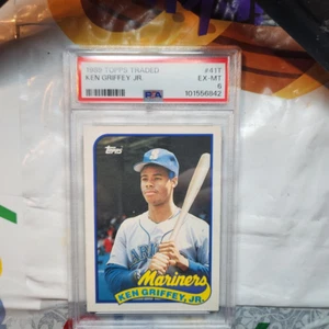 1989 Topps Traded Ken Griffey Jr Rookie Card PSA 6 EX-MT - Picture 1 of 5