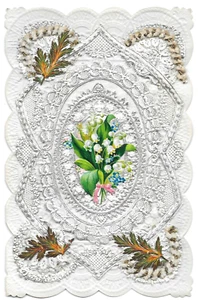 Victorian Laced Greeting Card Silver Painted Handmade Die Cut Hidden Message  - Picture 1 of 3