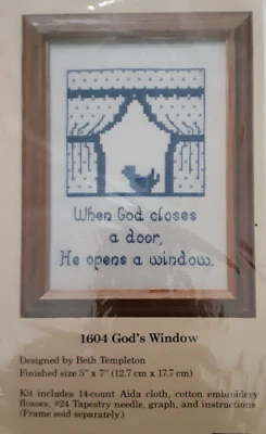 Vintage Creative Circle Cross Stitch Kit 1604 GOD'S WINDOW Sewing Project (H) - Image 1 of 4