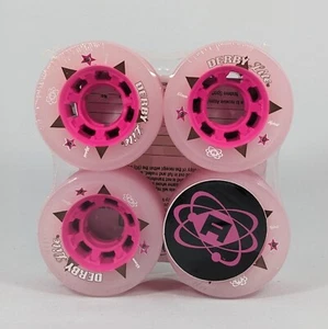 NOS Atom Derby Lite Hybrid Roller Quad Wheels 62 mm Pink/Pink - Picture 1 of 7