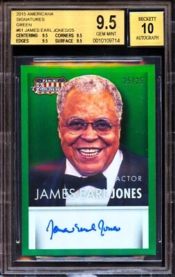 2015 Americana James Earl Jones Autograph Auto Green #/25 BGS 9.5/10 DARTH VADER - Image 1 of 2