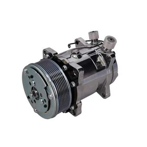 Universal Sanden 508 Style Silver Clutch Serpentine A/C Compressor - Picture 1 of 2