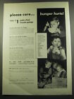 1959 CARE Food Crusade Package Ad - Please care.. hunger hurts!