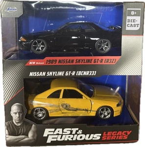 Jada Fast & Furious Legacy Nissan Skyline GT-R R32 & R33 1:32 Set Of 2 Cars, New - Picture 1 of 1