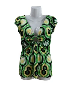 Baby Phat Bluse Damen Größe Large Nylon Elasthan Komfort Freizeit Y2K 90er Glitzer - Bild 1 von 10
