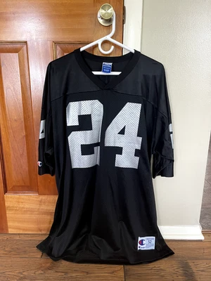 Camiseta vintage Champion Oakland Raiders Charles Woodson negra talla 52 #24 años 90 Foto 1 de 3