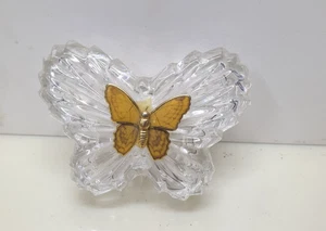 Vintage Lenox Glas Schmetterling Schmuck Schale mit Gold Schmetterling Akzent - Bild 1 von 9