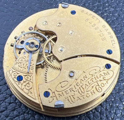 1894-1895 Waltham 6s 7j Grade J Model 1890 Pocket Watch Movement Parts Repair - Image 1 of 4