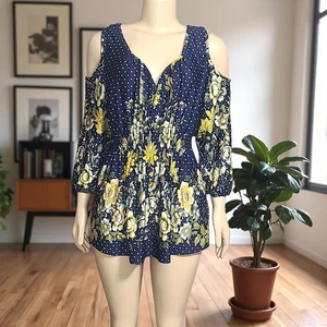 Harlow & Rose Floral Cold Shoulder Top - Picture 1 of 4