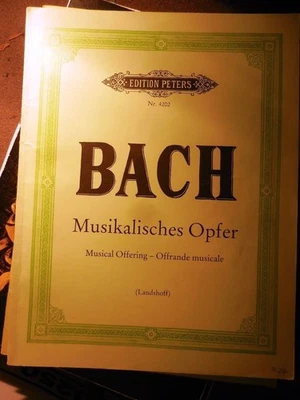 Johann Sebastian BACH MUSICAL OFFERING Musikalisches Opfer Ed. Peters Landshoff  - Image 1 of 4