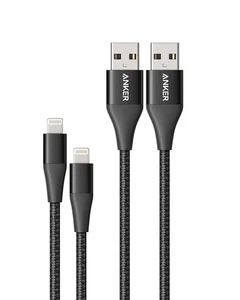 Anker 2- Pack Cable 10ft Powerline+ II Nylon Braided for Apple Devices - Picture 1 of 1