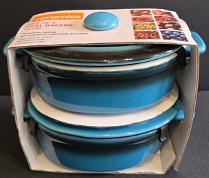 Smart Keramik Auflaufformen 2er Set 12 Oz. Mikrowelle & Backofenfest Neu im Karton NEU - Bild 1 von 7