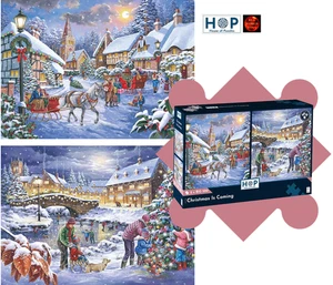 Weihnachten kommt Puzzle MEHRFACHPACK 2 x 500 GROSSE Teile Puzzle NEU - Bild 1 von 3