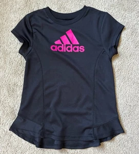 Adidas schwarz kleines Mädchen Rüschen Rücken Shirt Größe 3T - Bild 1 von 4