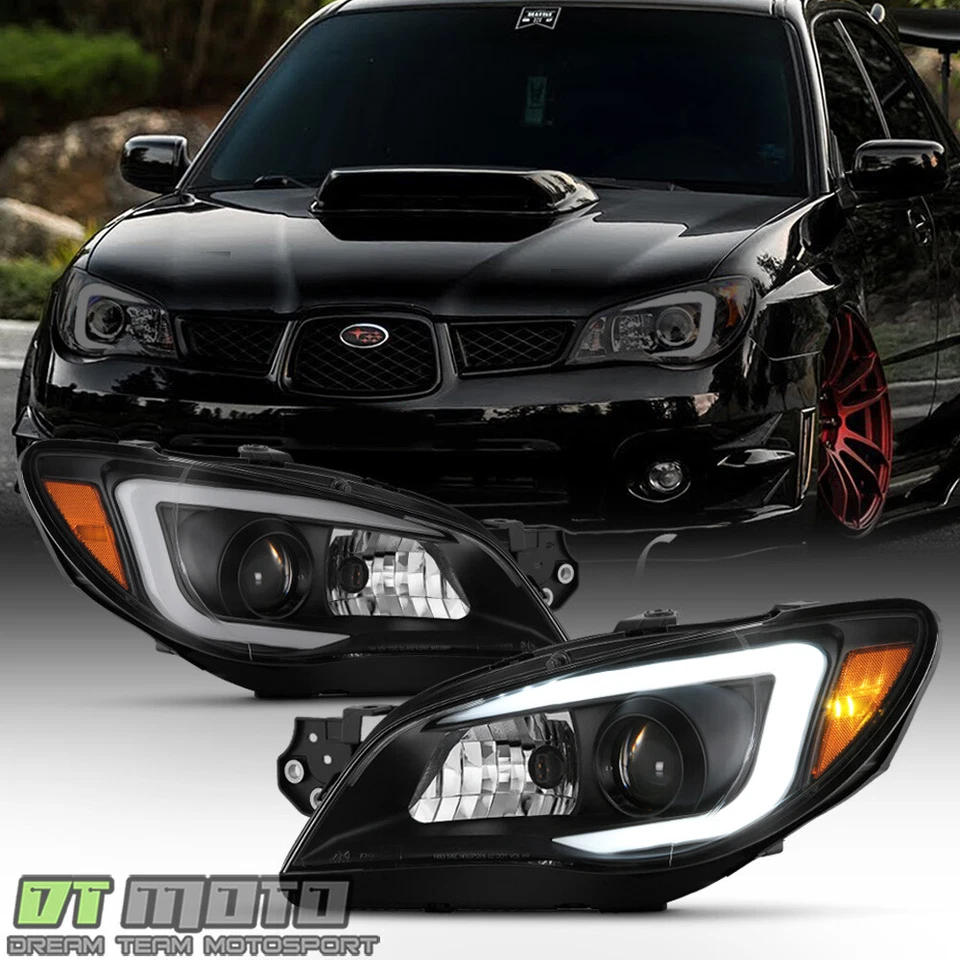 Faros proyectores tubo luz LED DRL para Black Smoke 06-07 Subaru Impreza WRX Foto 1 de 4