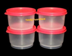 4 Tupperware Snackbecher 4 Unzen Behälter Set Rot NEU ❤️ - Bild 1 von 2