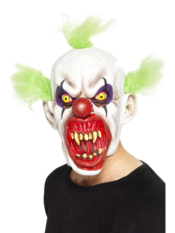 Adult Sinister Clown Mask With Hair Scary Circus Masquerade Costume Party - image 1 of 1
