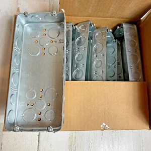 New Steel City 4G 1/2 3/4 Four Gang Box Surplus Rectangle Box Lot of 5 - Picture 1 of 12