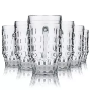 6x Bierkrug Glas 0,5l Konturglas Humpen Seidel Gläser Set Blanco Malles Bormioli - Bild 1 von 4