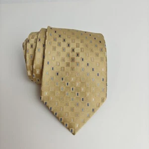 Campia Moda Gold Grey Blue Geometric Tie for Men 3.75" Wide 58" Long - Picture 1 of 6