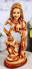 Ebros Dolorosa Mother Mary Praying For Jesus Carrying Cross Woodlike Figurine