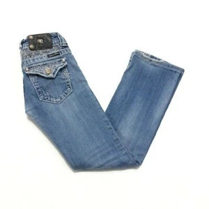 Miss Me Flap Pocket Boot Cut Blue Denim Jeans Womens Size 25 - Picture 1 of 8
