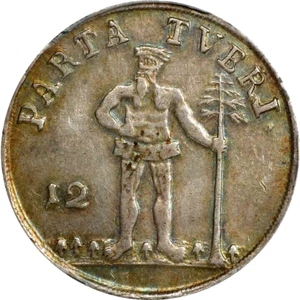 1727 German States Brunswick Wolfenbuttel Wildman 12 Mariengroschen, PCGS AU 53 - Picture 1 of 4