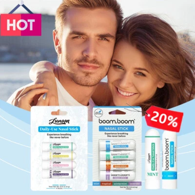 4x BoomBoom Inalatore di Olio Essenziale e Mentolo Aromaterapia Inalatore Nasale Stick Z6