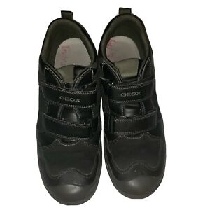 Geox Respira Sneakers Men Size 8 EUR 41 Strap Black Brown Laceless