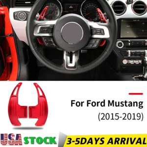 Red Steering Wheel Shift paddle Shifter Extension For Ford Mustang 2015-2019 - Picture 1 of 7
