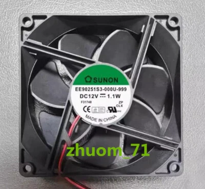 1PC SUNON EE90251S3-000U-999 12V 1.1W Silent cooling fan for computer case - Image 1 of 3