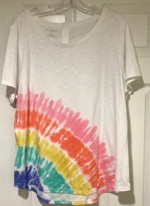 Nuevo con etiquetas Top túnica Talbots 2X 20W blanco estampado tie dye - Imagen 1 de 2