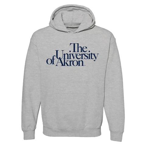 Akron Zips Institutional Logo Licensed Hooded Sweatshirt - Sport Grey Cover