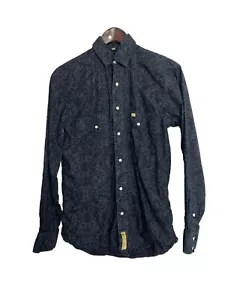 Larry Mahan Mens Shirt Size Small Pearl Snap Button Front Cotton Navy Blue - Picture 1 of 7