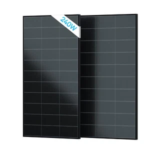 Panneau Solaire 240W Full Black Panneau Solaire Noir Monocristallin pour Panneau Solaire Kit - Photo 1/9
