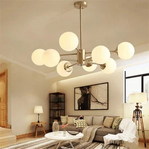 Modern Ceiling Light Sputnik Pendant Lamp Frosted Glass Shade Chandelier Fixture - Picture 1 of 5