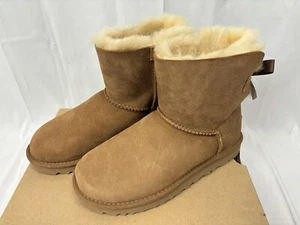 UGG Mini Bailey Bow II Chestnut Damenstiefel Größe 6 neu im Karton - Bild 1 von 13