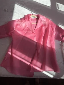 Damen Oversize Shirt Organza mit Schulterpolster Mittelarm, Rosa, Größe S - Bild 1 von 6