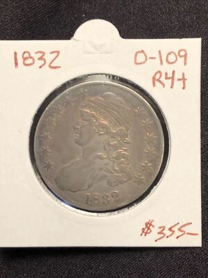 1832 capped bust half dollar. o-109 rarity 4+ nice original - Image 1 of 4