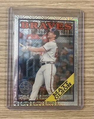 2023 Topps Series 1 Matt Olson 1988 Chrome Mojo Silver Pack T88C-98 - Image 1 of 2