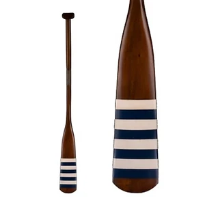 Remi barca classico blu navy a righe 57" - Decorazione da parete paddle in canoa nautica - Foto 1 di 9