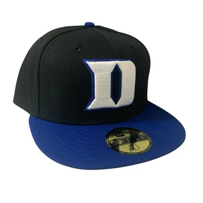Duke Blue Devils New Era 59FIFTY Black Fitted Hat Cap Size 7 1/2 - Image 1 of 4