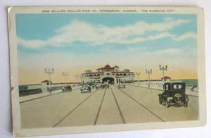 Vintage 1930er Prelinen Postkarte von New Million Dollar Pier, St Petersburg, Fla. - Bild 1 von 2