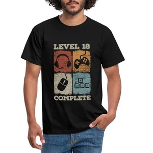 18. Geburtstag Level 18 Complete Geburtstagsgeschenk Gamer Männer T-Shirt - Bild 1 von 17