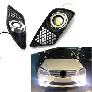 Parrilla antiniebla parachoques delantero con par de luces para Mercedes Clase C W204 2008-2010 - Imagen 1 de 11