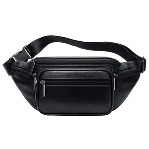 Leather Fanny Pack Waist Bag for Men Women Travel Hiking Running Hip Bum Belt... - Picture 1 of 9