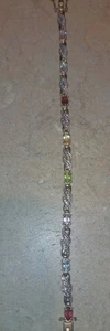 Pulsera de plata de ley 925 Ross Simons amatista citrino granate peridoto topacio - Imagen 1 de 8