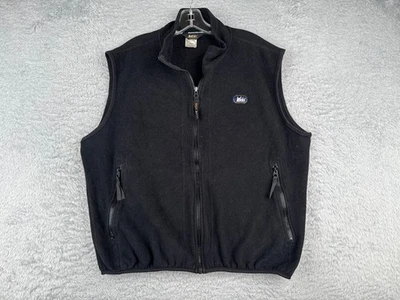VINTAGE REI Vest Mens Large Black 100% Polyester Fleece Pockets Made In USA Hike - Image 1 of 4