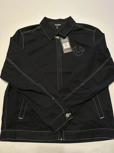 Chaqueta Bomber True Religion Contraste SNL Sarga Hombres Talla L Cremallera Negra Precio de venta sugerido por el fabricante $179 - Imagen 1 de 8