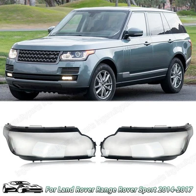 Pair Headlights Lens Cover For Land Rover Range Rover Sport 2014-2017 Left+Right Foto 1 de 4